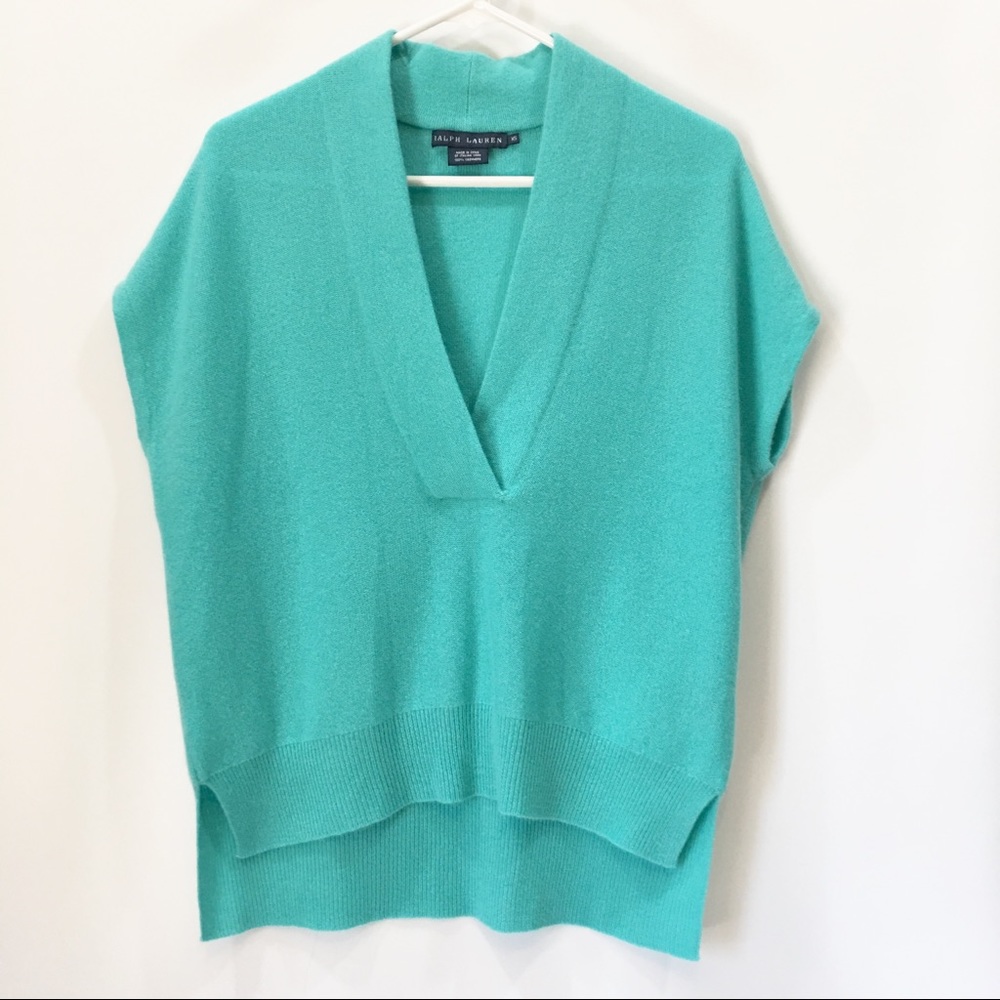 Ralph Lauren Cashmere Vest Turquoise Oversized
